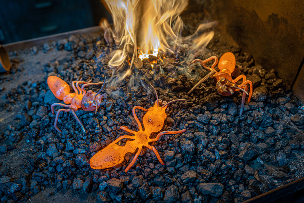 Forge heated ants